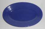 This is an offering for a lovely Bauer Pottery Ring Ware platter in cobalt measuring 9-3/8" by 6-3/8". <BR><BR>Mold marked 'BAUER LOS ANGELES'. <BR><BR>Not the smallest hint of use and has n...