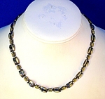 Great Vintage Italian Sterling Silver with Gold over Silver 16 Inch Necklace. The necklace has a lovely design, and all the hinged links are free moving with a great classic deaign. It is marked on bo...