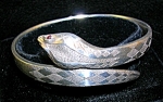 Wonderful English Hallmarked Sterling Silver Bangle Snake Bracelet with ruby red eyes, and a diamond pattern for the snake's body. (not sure if these eyes are real ruby). The Hallmarks may indicate a ...
