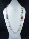 Necklace, Crystal, Agate, Abalone, Amethyst with a lobster clasp