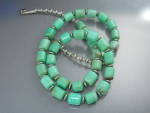 Native American Crysophrase Necklace 26 inches each bead 1/4 inch. Round spring clasp.