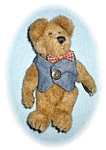 7 Inch Boyds Bearwear Teddy Bear wearing a denhim vest this has the Boyds Button on the front in good condition comes from a smoke free home