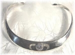 Super wide and  heavy Taxco Mexico Sterling Silver collar with 3ct Center Bezel set CZ marked TM-20 925 Mexico 5/8 of an inch widest part amazingly comfortable to wear.