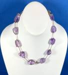Carolee Sterling Silver and faceted Amethyst Necklace 18 !/2 Inches end to end 3/4 to 1 inch each Amethyst.