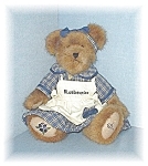 This lovely Boyds Teddy Bear is so very cute. She is wearing a Blue Plaid Cotton Dress, and has white cotton pantaloons on under the dress, and a plaid and blue hair ribbon on. She is in very good con...