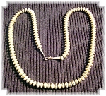 Navajo Pearls Saucer shape Necklace Sterling Silver 27 Inches Handmade Hook clasp strung on chain. 