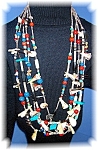 5 Strand 'Grandmothers' Necklace Shells Turquoise Lapis Coral Onyx Amethyst Heishi purchased originally in the Denver Museum of Natural History.  shells make a great tinkling sound when worn. hoop cla...