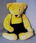 Golden Vandbear by North American Bear Company 20 Inches Tall dressed in black velvet shorts label is attached to rear end and he is designed by BARBARA ISENBERG . His arms and legs are jointed, and h...
