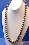 Navajo Pearls Sterling Silver Graduated 28 Inch Necklace. 