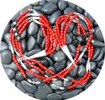 Navajo 4 Strands Coral Silver Onyx Beads Sterling Silver points  24 inches hook clasp.