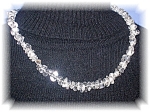 Genuine crystal nugget necklace measures 19 inches end to end and 3/8 inch wide nuggets are different shapes.