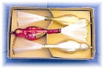 3 Antique Hand Blown Glass Clip on Birds In Original Box.  2 White Birds with Gold on them 1 Red Bird. They have original clips for attaching to the Tree on the box it has 7220 Made in Japan.