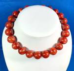 Apple Coral 18mm Bead Necklace 16 Inches (Can be made longer with an extender) lobster clasp (not sterling)