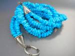Artist Palden Sleeping Beauty Turquoise 2 Strand Necklace Silver (Not Sterling) Toggle Clasp 18 Inches.
