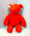North American Bear stands 20 inches tall Bright Red Bear who lives in a smoke free home.  She has white ribbon with a red rose on her head.  She has black eyes and a black nose.  Designed by Barbara ...