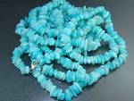 Peruvian Blue Opal chips Necklace 58 Inches Sterling Silver Lobster clasp