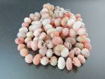 Peruvian Pink Opals Beads Necklace hand knotted with Sterling Silver Clasp 36 Inches.