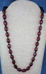 Cherry Amber Faceted Hand Knotted 26 Inch Necklace Brass Spring Clasp. Each Bead 3/4 inch