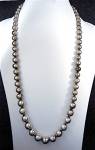 Navajo Pearls Sterling Silver Graduated Necklace 33 Inches 124 Grams 15mm Center Bead. These are the Shiny beads not Oxidized.