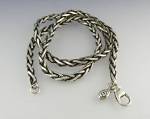 Sterling Silver Wheat Chain Necklace 17 Inches with a Tag Signed RM in Sterling Silver Lobster Clasp 17 inches 38 Grams.<BR>