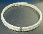 Freshwater Pearls Spring Wire Choker 2 Strand Necklace Flexible so one size fits all.