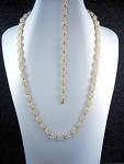 14K Gold Clasp and beads Freshwater Pearls Double Helix 28 Inch Necklace and 7 1/2 inch Bracelet