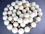 Pre Ban Bone Ivory 13mm hand knotted beads 31 Inches long with Gold Beads (Not tested but probably genuine Gold). The Necklace was purchased from a Denver Estate whose owner was a World Traveler.
