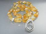 Retire Silpada Citrine and Sterling Silver necklace 18 inches end to end large Sterling Silver Toggle Clasp Sterling Silver Spacer Beads.