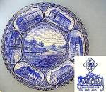 Flow Blue, Souvenir collector's plate of 'Old Chicago'. The plate was made by Rowland & Marsellus Co, Staffordshire, England and measures 10 inches across. The plate is in very good condition with no ...
