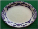 Extremely large size English flow blue (flo blue)  platter in the Lotus pattern, by W.H. Grindley, circa 1891. Excellent condition but has one small rim flake on the underside. Hard to find such a lar...