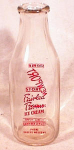 Real nice condition quart milk bottle with red printing.  While it does not say New Hampshire, it has been identified locally as coming from Newport NH vs. the thousands of other Newports across the c...