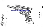 Great Gift!  Matted and ready to pop into a standard frame: 1940's Toy Pistol.<BR><BR>Look for others that have on this site.<BR><BR>This wonderful reproduction of the original patent graphic is crisp...