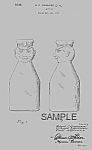 Neat 1930s design patent [matted for framing] for Cream Top Policeman Head Top Milk Bottle by Robert, Vincent and Emil Gennaro<BR><BR>Look for others we have on this site.<BR><BR>This wonderful reprod...