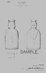 Neat 1940s design patent [matted for framing] for Cream Top Baby Head Milk Bottle [two-faces] by Michael A Pecora for Pecora's Farm Dairy, West Hazleton, PA<BR><BR>Look for others we have on this site...