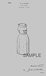 Neat 1930s design patent [matted for framing] for Cream Top Baby Head Milk Bottle [one-face] by Michael A Pecora for Pecora's Farm Dairy, West Hazleton, PA<BR><BR>Look for others we have on this site....