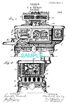 1890s Patent Document for an awesome metal Toy Stove (The Rival) by Charles A Bailey<BR><BR>This wonderful reproduction of the original patent graphic is crisply printed on luxurious Ivory Parchment P...