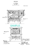 Early 1900s Patent Document for an awesome metal Toy Stove by Charles A Bailey<BR><BR>We have several others on this website.<BR><BR>This wonderful reproduction of the original patent graphic is crisp...