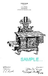 Early 1900s Patent Document for an awesome metal Toy Stove by Peter Wing   It's marked "The Queen."<BR><BR>We have several others on this website.<BR><BR>This wonderful reproduction of the o...