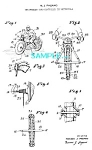 1950s Patent document [Matted For Framing] for an interesting Motorcycle Toy...<BR><BR>This wonderful reproduction of the original patent graphic is crisply printed on luxurious Ivory Parchment Paper....