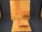 Never been open.  These two packages of paper napkins are the great example of the 1970s.  Smaller napkins are 10" X10" and larger are 13 1/2" X 13 1/2".  Both are in excellent con...