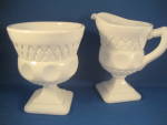 Wonderful sugar and creamer in milk glass from Westmoreland.  Both are in excellent condition.