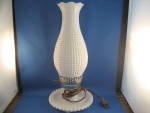 Wonderful electrical lamp with a milk glass base and shade.  Both are in excellent condition.