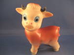 I think this was a baby's toy in the shape of a cow.  Says it was made in Japan.  In excellent condition.