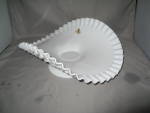 This delicately crimped Milk Glass Low Banana Bowl is in Fentons famous Hobnail produced from 1961  79.  The Low Banana Bowl (#3620) stands approximately inches tall and 10 in length. It is in excel...