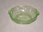This hard to find Oatmeal Bowl is in the Princess Depression Glass Pattern produced by Hocking Glass from 1931-34.  This vintage 8 sided bowl measures 5 " square plus 2 tab handles.  The bowl is...