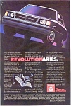 Description:Dodge Aries Advertisement 1984<BR>Item Specifics:  Advertisment<BR>Source of Advertisement:	National Geographic Magazine	<BR>Publication Dated:  Dec 1984<BR>Advertisement Subject: Dodge Ar...