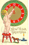 Description: New Year Greeting Small Child with Clock <BR>Item Specifics:  Postcard<BR>Postcard Type: -Vintage Postcard<BR>Card Dated: -PM ca. 1910<BR>Postmarked at: --Madison, Indiana<BR>View Locatio...