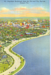 Description: Bayshore Boulevard from the air, Tampa, Florida<BR>Item Specifics:  Postcard.<BR>Postcard Type: -Linen Postcard (ca.1930-1945)<BR>Card Dated:  -Non-Posted<BR>Postmarked at: -<BR>View Loca...