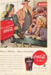 This original ad was taken from the National Geographic Magazine, Oct 1948, Pause to Refresh-Have a Coke....This ad is in good condition considering its age,scuffed, and that it was a back  cover ad.