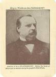 <p><b>Featuring President Grover Cleveland & Mrs. President Cleveland</b><BR><BR>3 1/4 x 4 1/4, two sided advertising imprint. One side has a portrait of President Grover Cleveland with a clever adver...